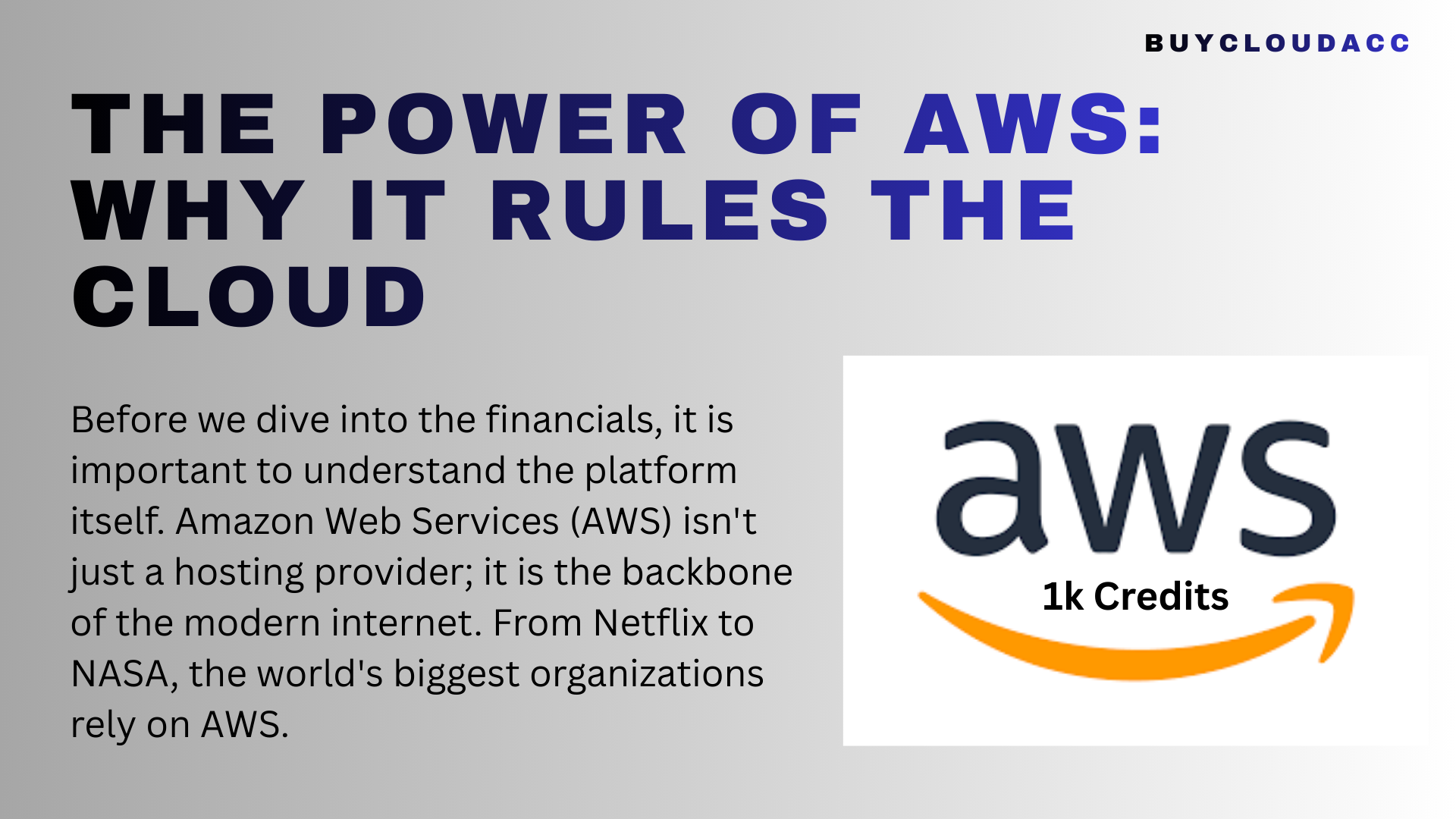 Buy AWS 1k Credits Accounts