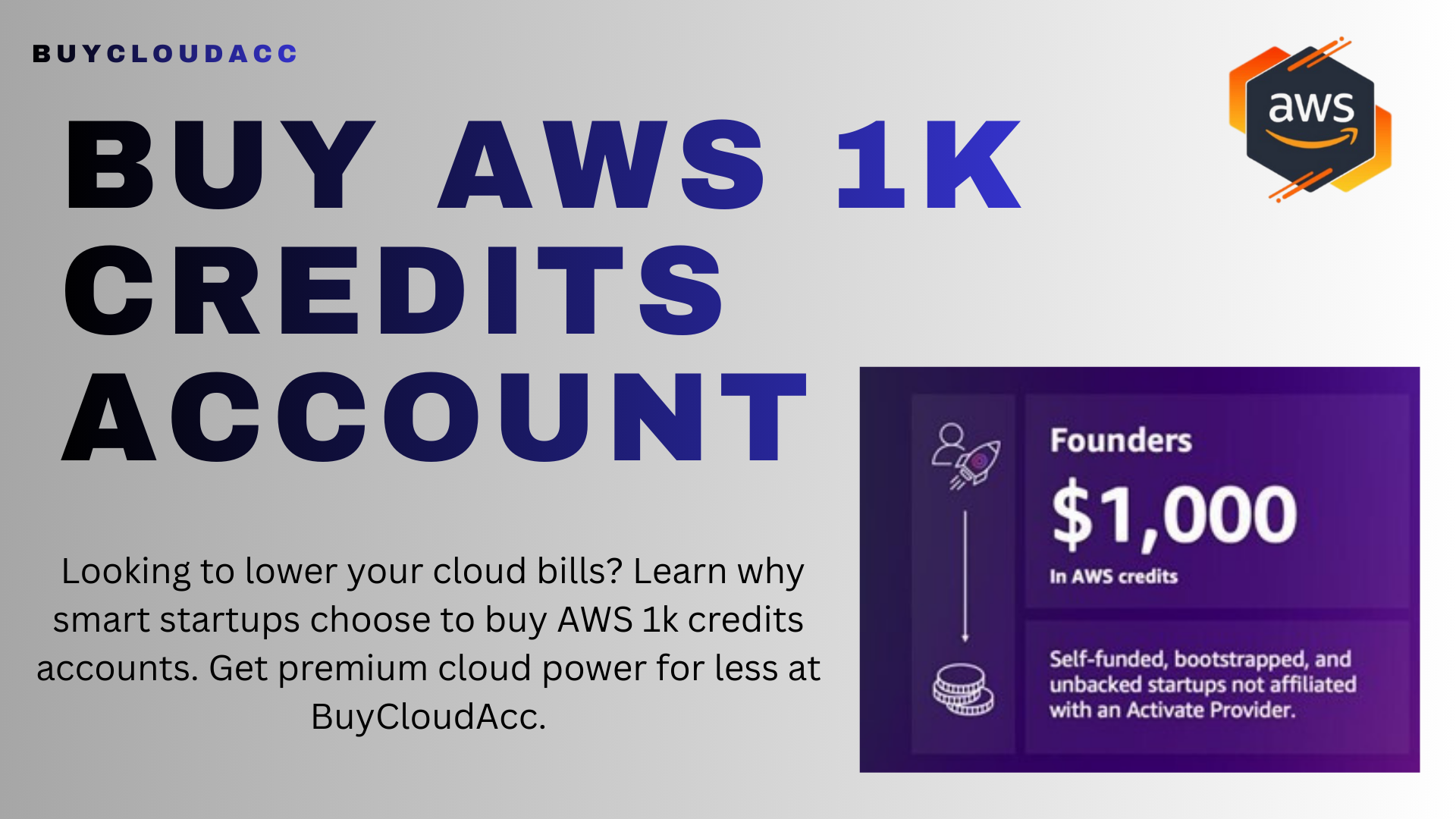 Buy AWS 1k Credits Account